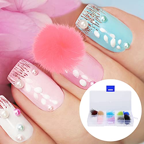 3d Nail Art Bälle 10 abnehmbare Nagelkunst, flauschige Pom-Bälle, -Poms, flauschige Plüsch-Bälle, magnetische Acryl… – Bild 6