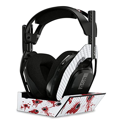 Image of MightySkins Carbon Fiber Skin Compatible with Astro A50 Wireless Headphones + Base Station (Gen 4) - Bullet Holes | Protective, Durable Textured Carbon Fiber Finish | Easy to Apply | Made in The USA