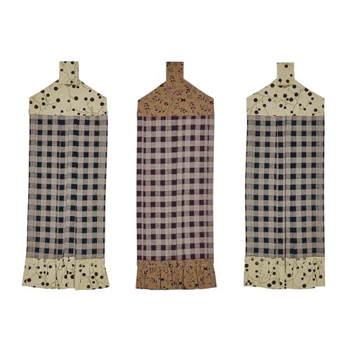 VHC-Brands-Cotton-Pip-Vinestar-Button-Loop-Kitchen-Towel-Set-of-3-Hanging-Kitchen-Towel-Pleated-Bath-Kitchen-Pip-Vinestar-Collection-Rectangle-21×7-Natural VHC Brands Cotton Pip Vinestar Button Loop Kitchen Towel Set of 3 Hanging Kitchen Towel Pleated Bath Kitchen Pip Vinestar Collection Rectangle 21×7 Natural