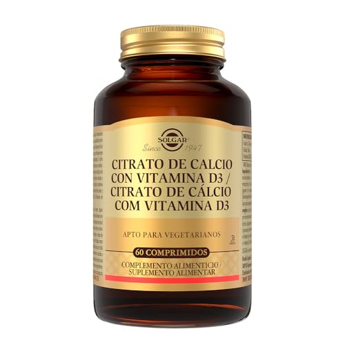 Solgar Citrato de Calcio con Vitamina D3 | 60 Comprimidos Vegetales | Favorece la absorción de calcio · Apoya la salud ósea y dental