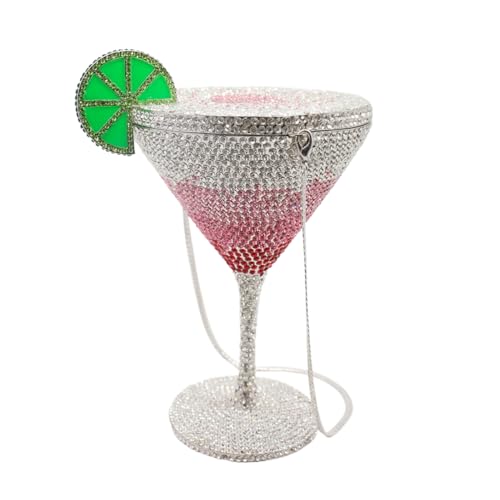 Image of Women Goblet Rhinestone Evening Bag Cocktail Cup Diamond Clutch Funny Crystal Prom Handbag Wedding Purse for Party