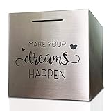 Piggy Bank Made of Stainless Steel, Piggy Banks for Adults Coin Bank ,Can Only Save The Piggy Bank That Cannot be Taken Out (7.8'X7.8'X7.8')