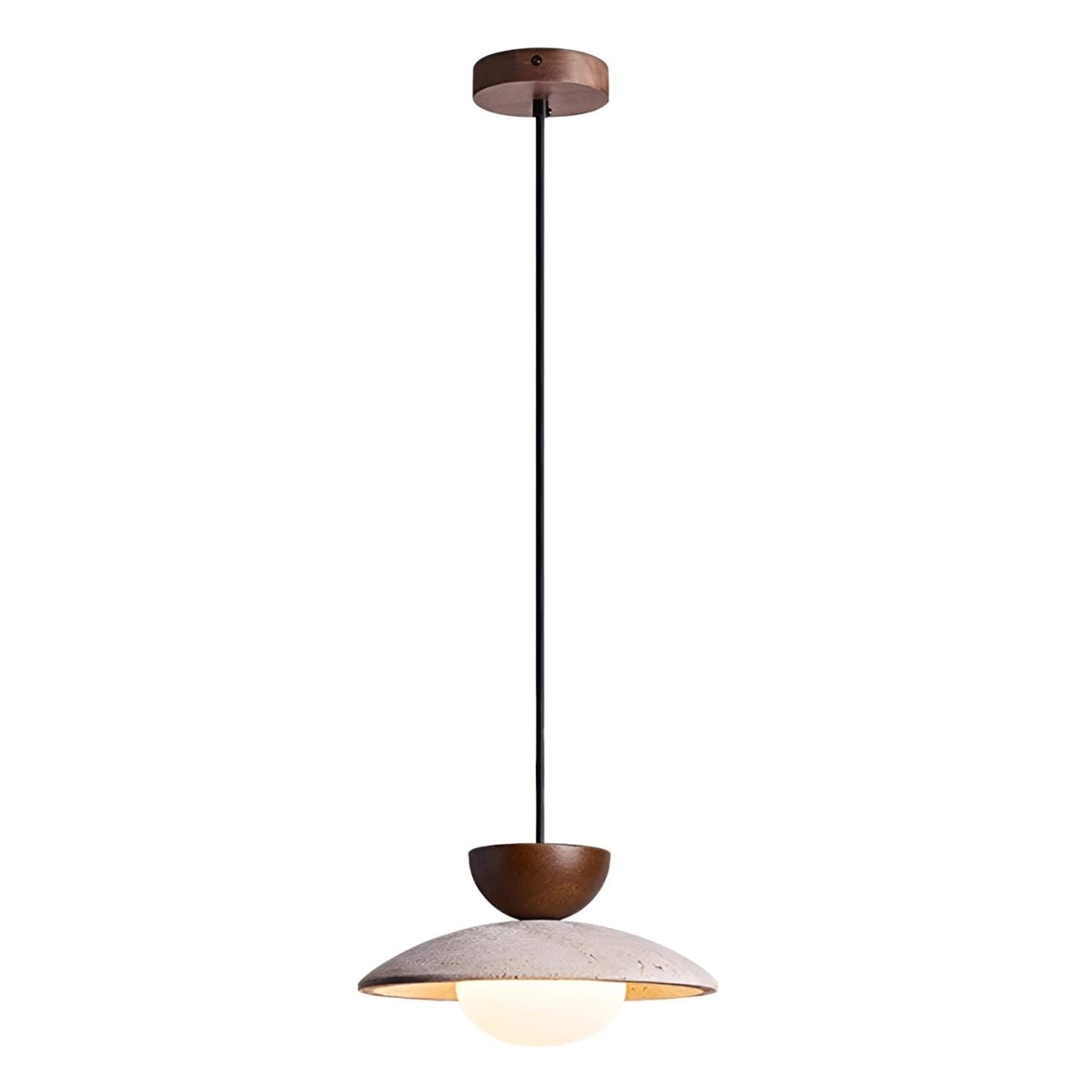 Generico Lampada A Sospensione Wabi A In Legno Di Travertino Giallo Da Soffitto Regolabile Nordica
