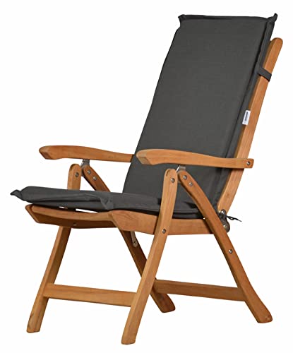Kai Wiechmann Gartenmöbel Set Teak Hochlehner mit Auflage anthrazit grau Premium