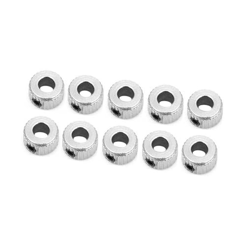 10 Pcs Shaft Collar Electroplate Ferronickel Shaft Lock Collar Ring, Carbon Steel Hex Fixed Buckle, for Shaft and Steel Wire Locking (Latte 5.1mm)
