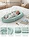 Baby Lounger - Infant Lounger for Newborn 0-24 Months, Pure Cotton Breathable Baby Nest Lounger, Newborn Essentials for Baby Boys & Girls, Portable Baby Lounger for Home and Travel