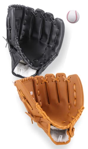 BtcFu キャッチボールセット大人用 グローブ2つ 野球ボール付き カップル 野球セット (9.5インチ(子供用))