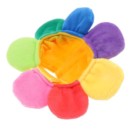 HOODANCOS Gorro para Mascota de Peluche Forma de Girasol Tamaño Pequeño Accesorio para Perros y Gatos Disfraz Festivo Cómodo y Seguro para Halloween y Fiestas