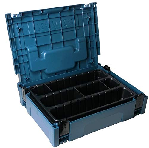 Makita MAKPAC 1 Organiser 3 Compartments 9 Dividers Stackable Tool Case Toolbox
