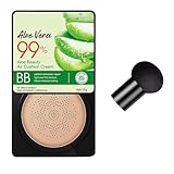 Aloe Vera Getönte BB Cream, Langlebig Getönte Tagescreme, Feuchtigkeits & Wasserfest Cushion Foundation, Atmungsaktives & Leichtgewicht, Gleichmäßige Hautton für Makelloses Aussehen (Natürliche)