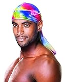 Stretchable Holographic Durag 360/540/720 Wave - Long Tail (White Rainbow)