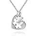 MATERIA - Ciondolo a forma di cuore in due pezzi di puzzle, in argento 925, inclusa confezione #KA-338