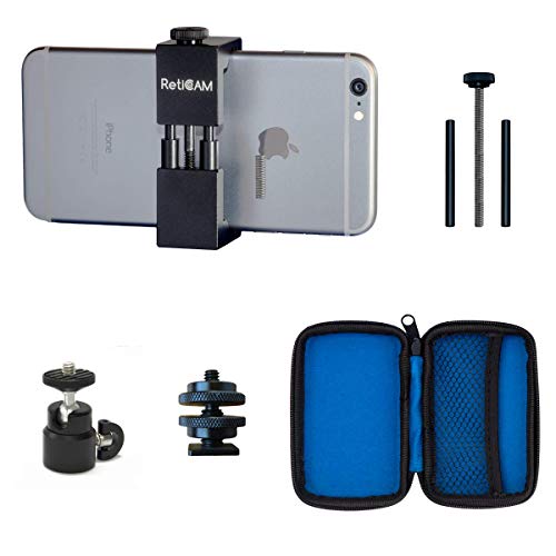 RETICAM Smartphone Mounting Kit #1 - Smartphone Tripod Mount (Standard Size with XL Conversion Kit), Mini Ball Head and Hot Shoe Adapter