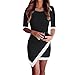 Produktbild Elecenty Damen A-Linie Sommerkleid Irregulär Kleider Bandage Bodycon Frauen Rundhals Kurzarm Mode Kleid Minikleid Kleidung Cocktailkleider Abendkleider (S, Schwarz)
