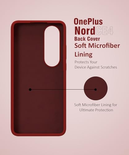 Image of LIRAMARK Liquid Silicone Soft Back Cover Case for OnePlus Nord CE4 5G (Red)