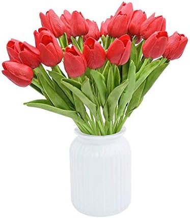 Artificial and Dried Flower 10/30pcs Tulip Artificial Flowers Real Touch Flowers Wedding Decor Simulation Bride Bouquets Pu Tulips for Home Party Vase Decor - ( Color: F07; Size: 30PCS )