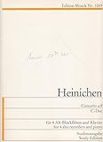  Johann David Heinichen. Concerto a 8 C-Dur für 4 Alt-Blockflöten, Streichorchester und Basso continuo. Studienausgabe. Edition Moeck Nr. 1069 (Verlagsnummer Moeck Kammermusik Nr. 69)