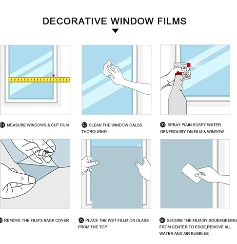 Image of WISDOM Privacy Window Film Frosted Glass Film Glass Film No Glue Anti-UV Window Sticker Non Adhesive for Privacy Office Meeting Room Bathroom Living Room (Butter Fly Frosted, 12 x 140 inch)