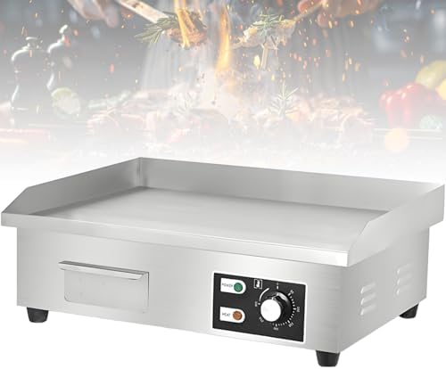Electric Griddle, 3000W Nonstick Stainless Steel Countertop Grill with Flat Surface, 8mm Thick Iron Plate for Cooking and Outdoor Use