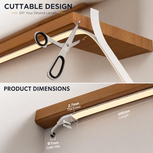 Image of KMG-3233 Motion-Activated LED Stair Lighting Kit with Wall Switch, 42 inch Long Cuttable LED Strip Light for Indoor LED Stair Lights (Warm White 3000K, 12 Stairs)