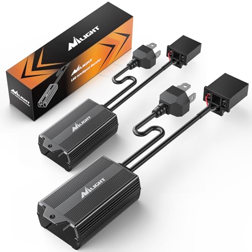 Nilight H4/9003 LED CANbus Decoder - Anti-Flickering Harness Error Free Resistor Capacitor for LED Bulb, Pack of 2