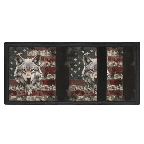 GIFTPUZZ Wallet for Boys American Flag with Wolf Camo Wallet Teens Trifold Wallet for Men with Cash Pocket and Card Holder Boys Sports Wallets Lightweight4