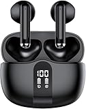 Auriculares inalámbricos Bluetooth-Batería de larga duración con estuche de carga LED – Hasta 45 horas de reproducción continua y estuche con pantalla que muestra el nivel de batería, para que nunca te quedes sin música.