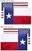 State of Texas + USA Flags 3x5 Feet Combo Pack - Embroidered 210D Nylon Flags with Sewn Panels
