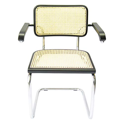 Marcel Breuer Cesca Cane Chrome Arm Chair In Black #TOP3