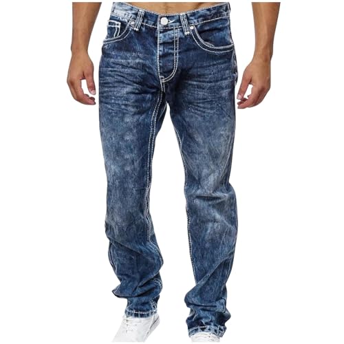 Big and Tall Jeans for Men Distressed Washed Straight Wide Leg Y2k Baggy Jeans Skater Hip Hop Vintage 80s Streetwear