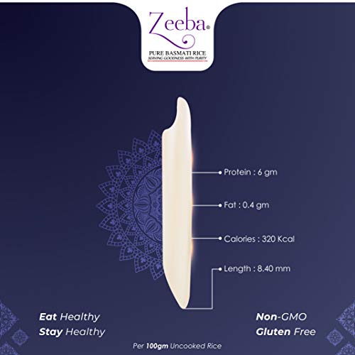 Zeeba 1121 Premium Basmati Rice, 10 lbs (4.54 kg)