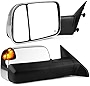 YITAMOTOR Towing Mirrors Compatible with Dodge Ram, Chrome Power Heated LED Turn Signal Light Puddle Lamp, Replacement for Dodge Ram 2009-2018 1500, Ram 2010-2018 2500 3500