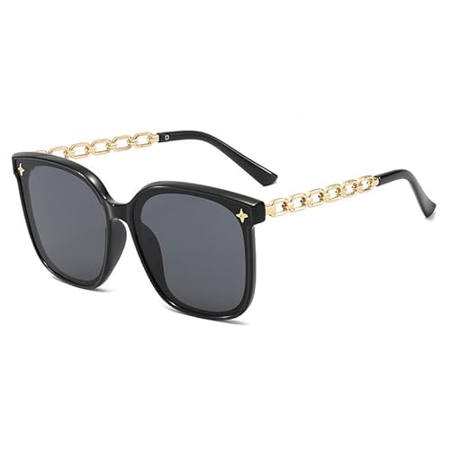 ZOOPX Ladies Sunglasses Polarized Uv Protection,Womens Sunglasses Oversized,Large Big Sun glasses For Women Trendy(Black framed gold legs)