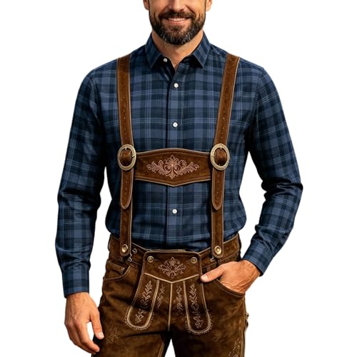 Chemise Oktoberfest homme manche longue blanche slim fit traditionnelle