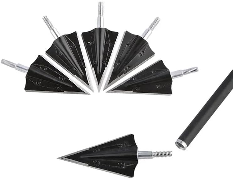 10pcs 125gr Hunting Arrowheads Black Sharp Blade Broadheads Universal Thread Arrow Tips Archery Target Arrow Shooting Bow Hunt