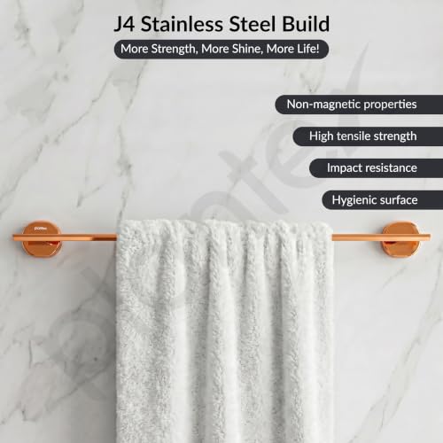 Image of Plantex J4 Stainless Steel 24 Inch Towel Rod for Bathroom /Towel Holder in Bathroom /Towel Holder /Bathroom Accessories (PVD Rose Gold Finish) Onix