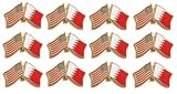 Bahrain & USA Crossed Flag Lapel Pins Box of 12 – Friendship Tie Badges