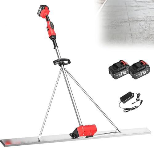Herramienta de hormigón de pantalla eléctrica portátil, máquina de acabado vibratoria a batería con tablero de 5 pies 6 pies 6ft 6.5ft, motor sin escobas de 9 velocidades para un fácil suavizado de co