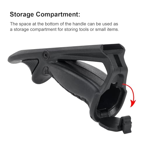 SBGJMY Poignée Avant Tactique Inclinée Poignée Avant avec Repose-Pouce Foregrip pour Système de Rail Picatinny de 20 mm (Noir) – vue 4