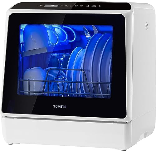 Comparison: Mini Dishwasher 5 NOVETE Portable Countertop Dishwashers, Compact Dishwashers with 5L Built-in Water Tank & Inlet Hose, 5 Washing Programs, Baby Care, Air-Dry Function and LED Light for Small Apartments