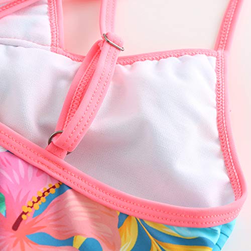 Image of Girls One Piece Swimsuits Hawaiian Ruffle Swimwear Beach Bathing Suit