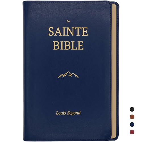 Louis Segond French Bible Large Print – LSG Format Personnel Gros Caractères – Sainte Bible Bleu en Français – Blue Bonded Leather – Standard Edition by Saintilway Productions