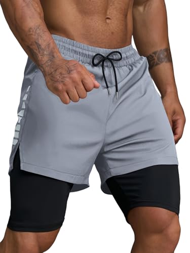 Smatstyle Pantalón Corto Deporte Hombre 2 en 1...