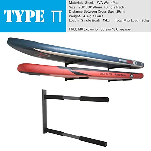 Weedstar Type Π Sup Surfboard Canoe Kayak Storage Rack Wall Mount Sup Paddleboard Surfboard Canoe Kayak Hanger (1 Set Contains 2 Type Π) #TOP1