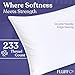 FluffCo Down Alternative Pillows Standard/Queen Size Set of 2 - Queen Bed Pillows for Sleeping - Made in USA - Cooling Surface and Machine Washable for Side, Back, and Stomach Sleepers