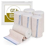 GT Cotton Elastic Bandage with Hook and Loop Closure, 4