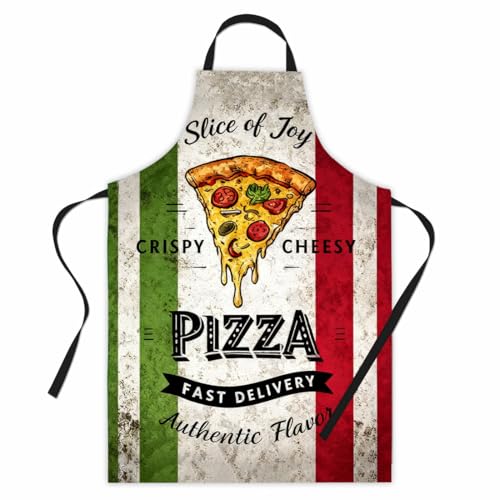 PBAHAUP Tablier Cuisine Homme Humoristique, Tablier de Cuisson Original Drole pour Pizza et Barbecue, Tablier Homme avec Design Unique Italien pour Passionné...
