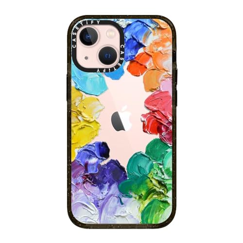CASETiFY �C���p�N�g�P�[�X iPhone 13 Mini - Rainbow Color Wheel - �N���A �u���b�N