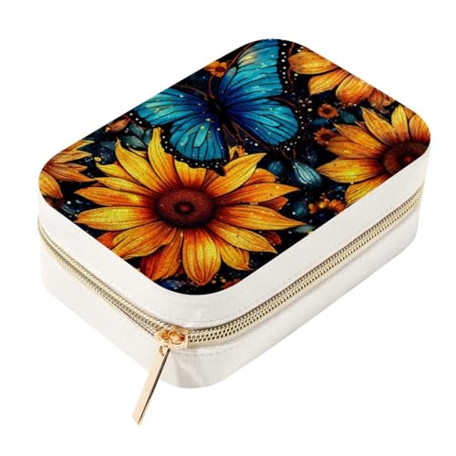 Étui bijoux compact motif floral à compartiments modulables - 2