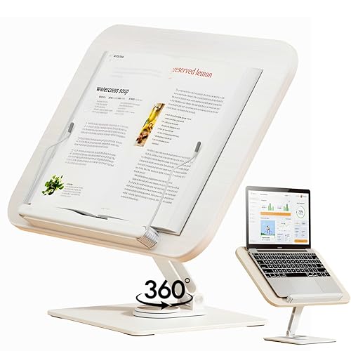 Image of Sunchhaya New Upgraded Book Stand for Reading, Writing, Painting and Used As Laptop Stand for Desk, 360 Degree Rotatable Multi-Functioal Book Reading Stand Adjustable Height-Angle (YD-11)